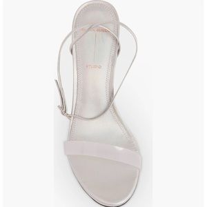 Black Suede Studio Carrie High Heel Sandal in Silver, Size: 8.5